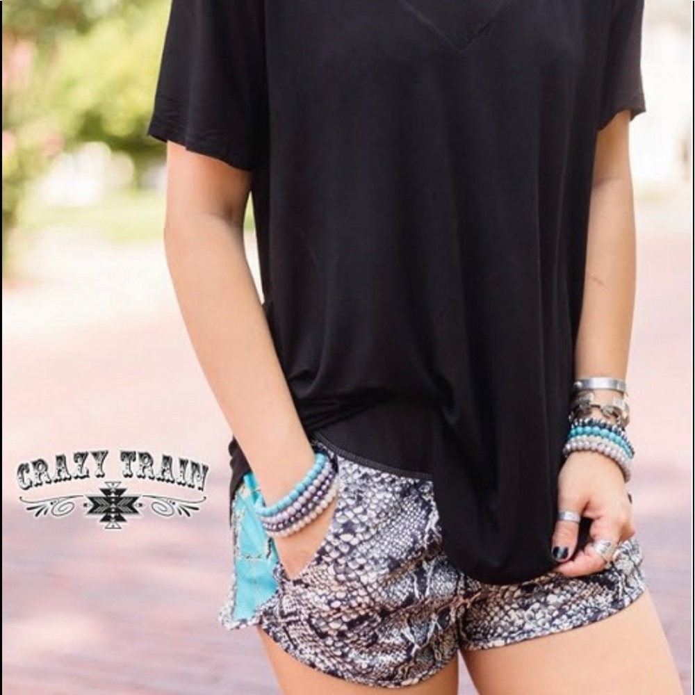 Crazy Train Python 🐍 Blue Shorts